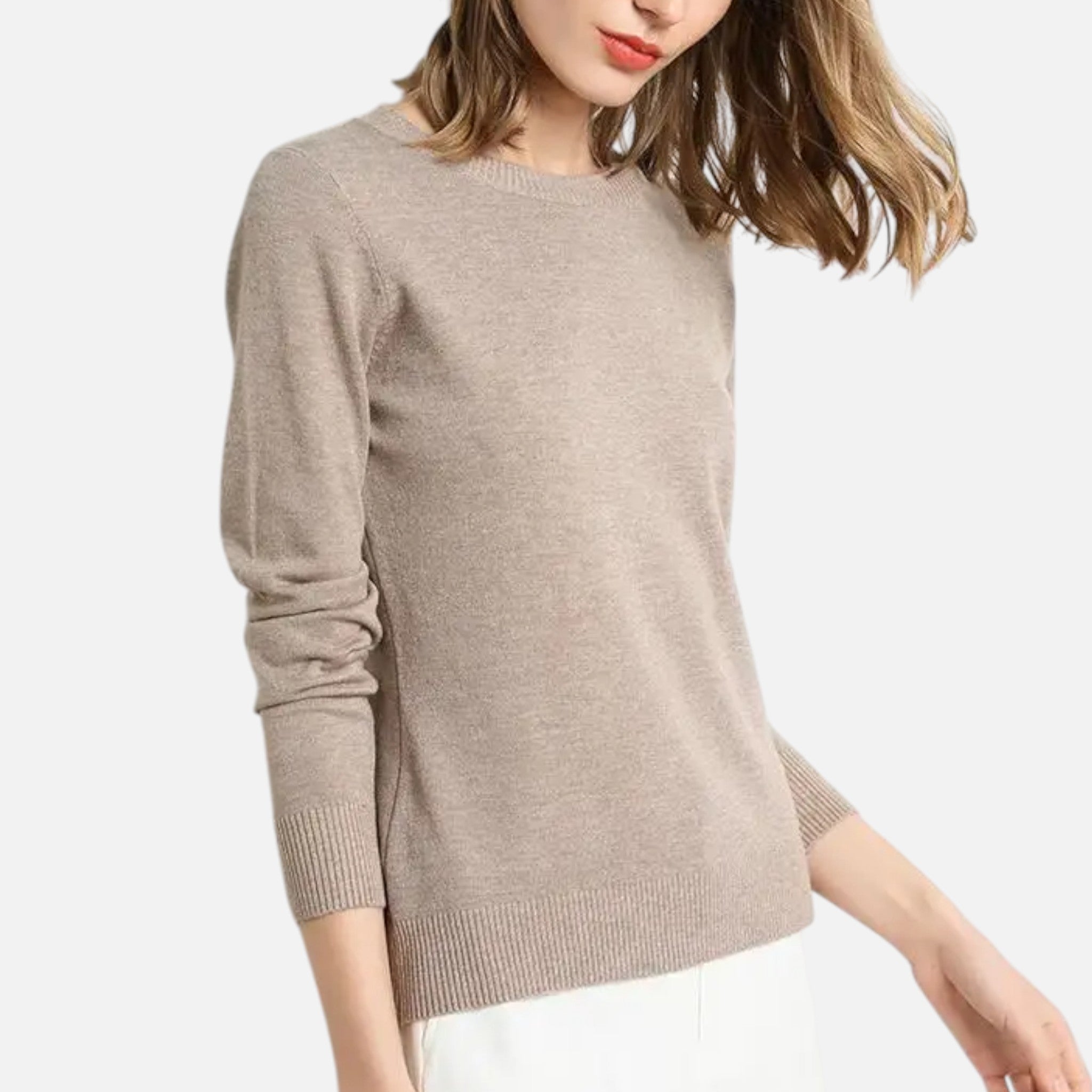 Darvelle | Women's Merino Wool Round Neck Slim Fit Sweater