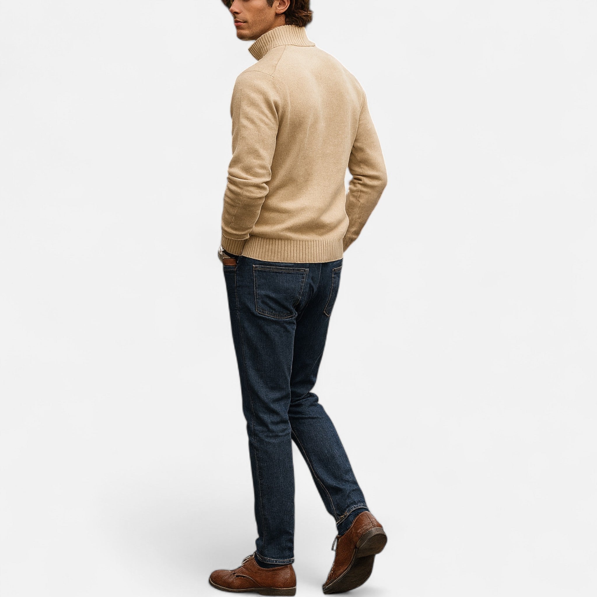 Darvelle | Men's Premium Wool Zip-Up Sweater