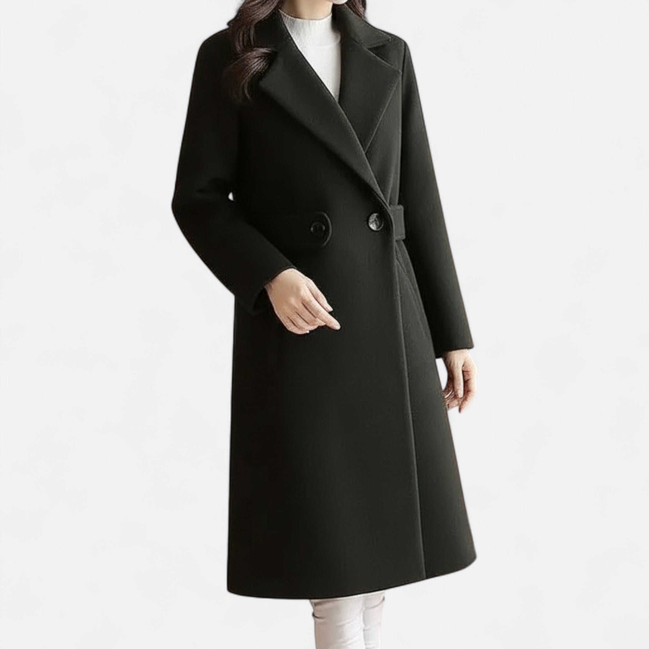 Darvelle | Women's Winter Wool Coat with Slim Belt