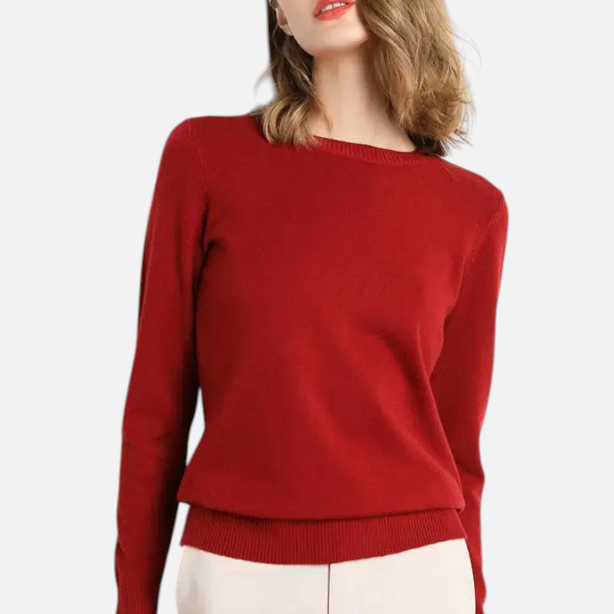 Darvelle | Women's Merino Wool Round Neck Slim Fit Sweater