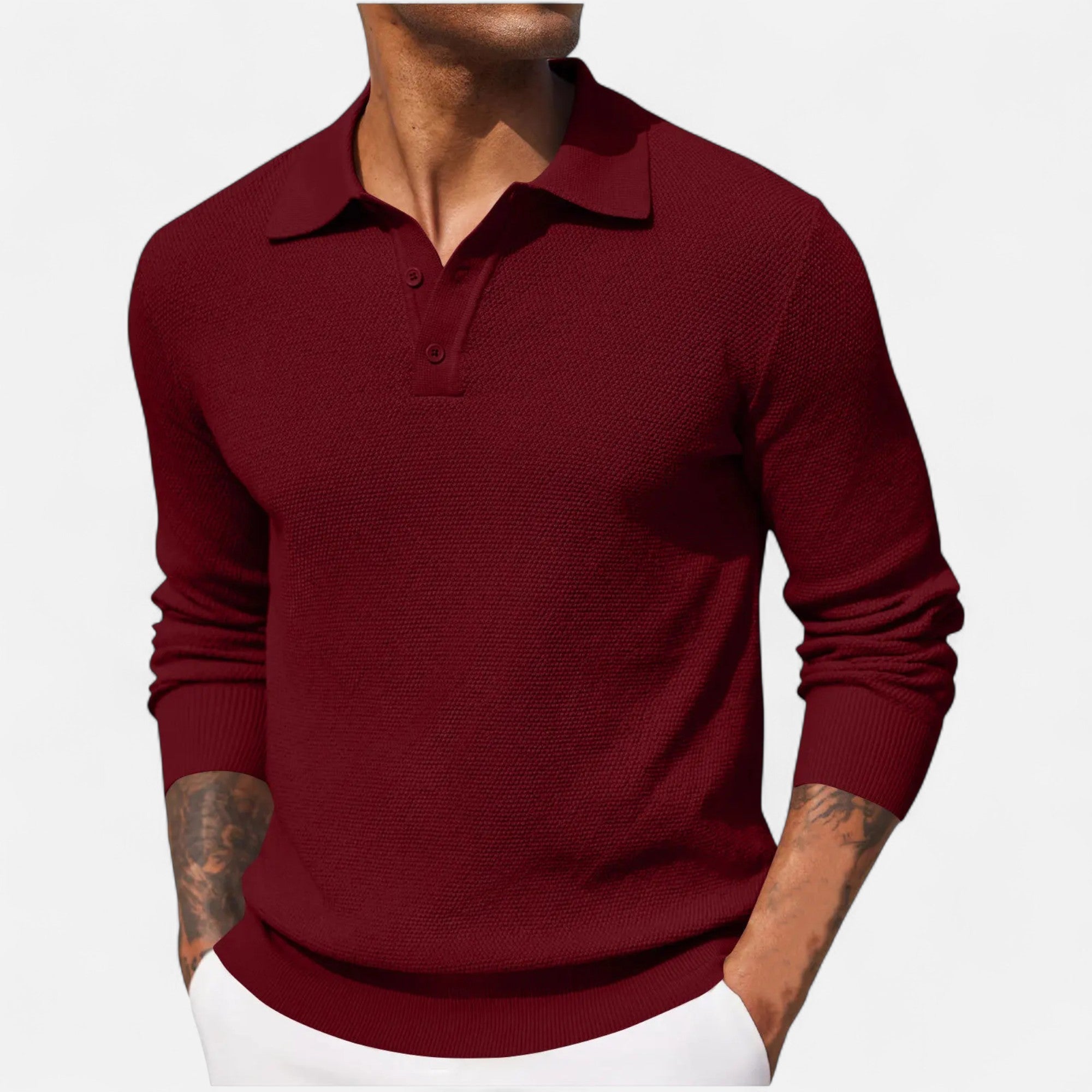 Darvelle | Men's Luxury Long Sleeve Polo Shirt