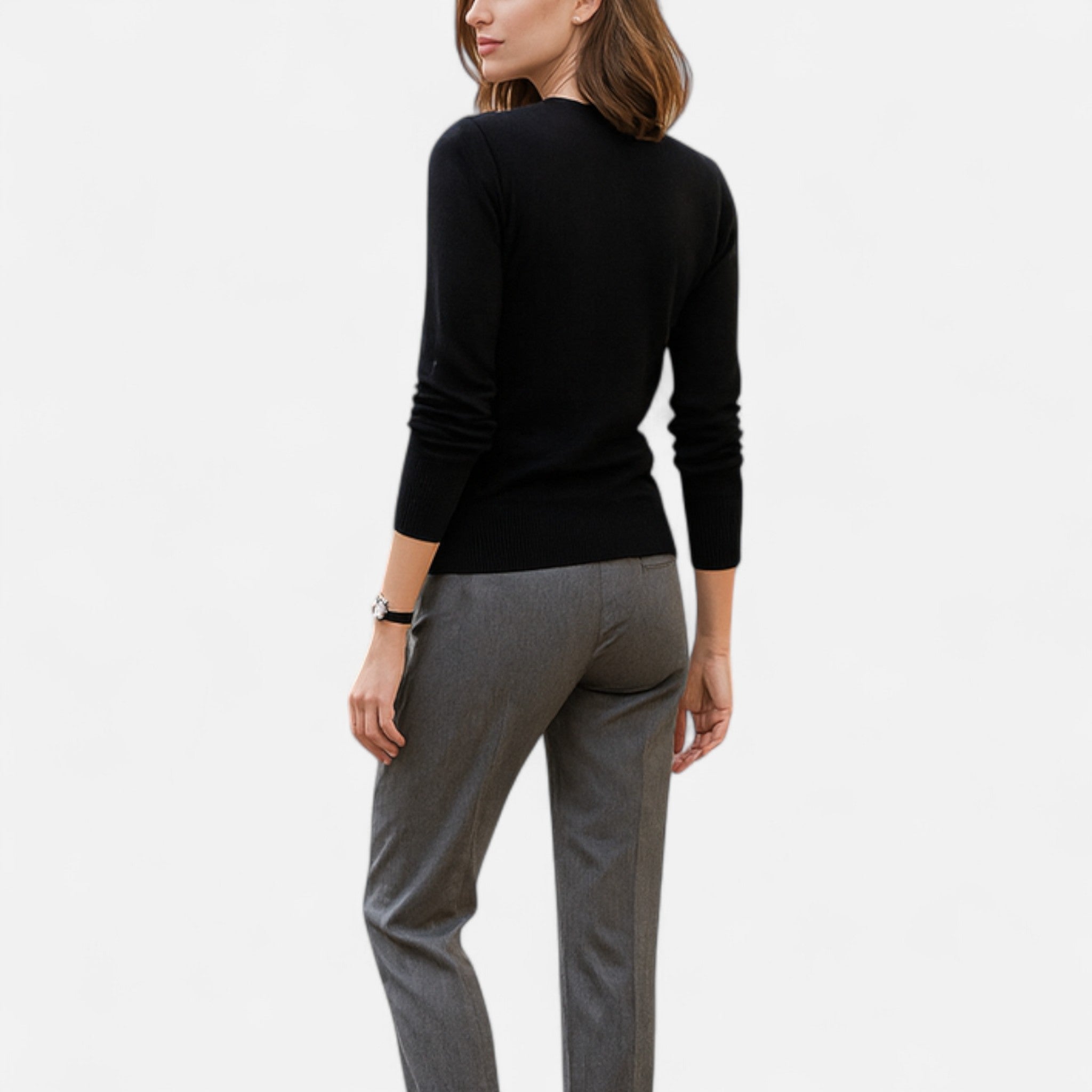 Darvelle | Women's Merino Wool Round Neck Slim Fit Sweater