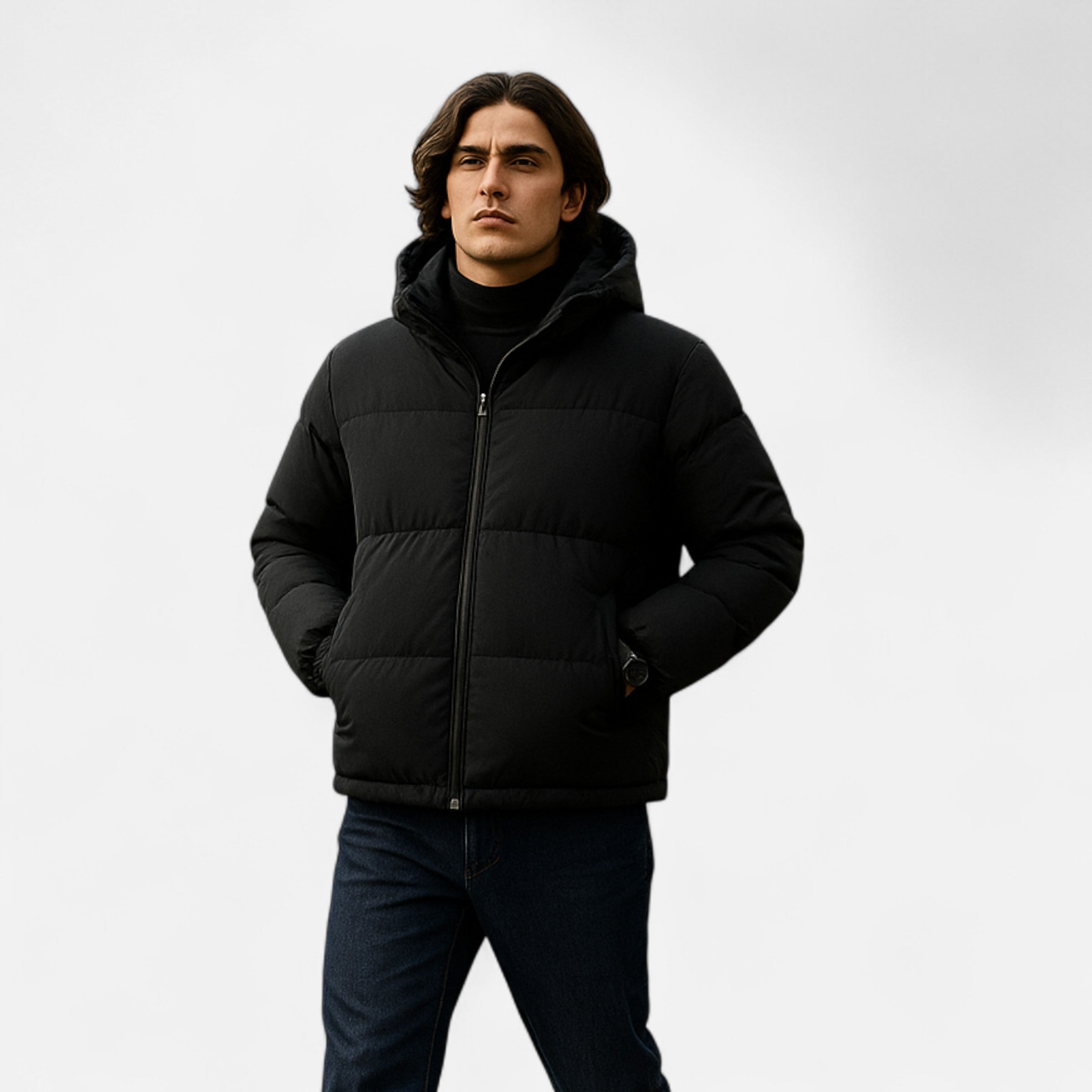 Darvelle | Men's Winter Quilted Jacket with Detachable Hood
