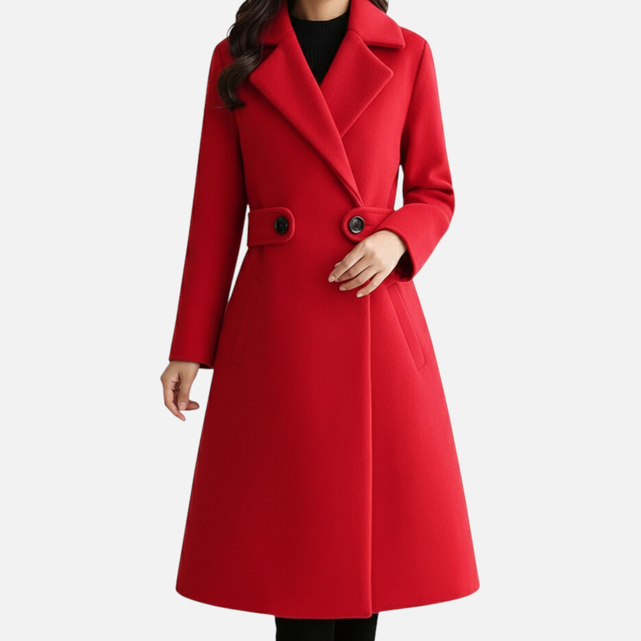 Darvelle | Women's Winter Wool Coat with Slim Belt