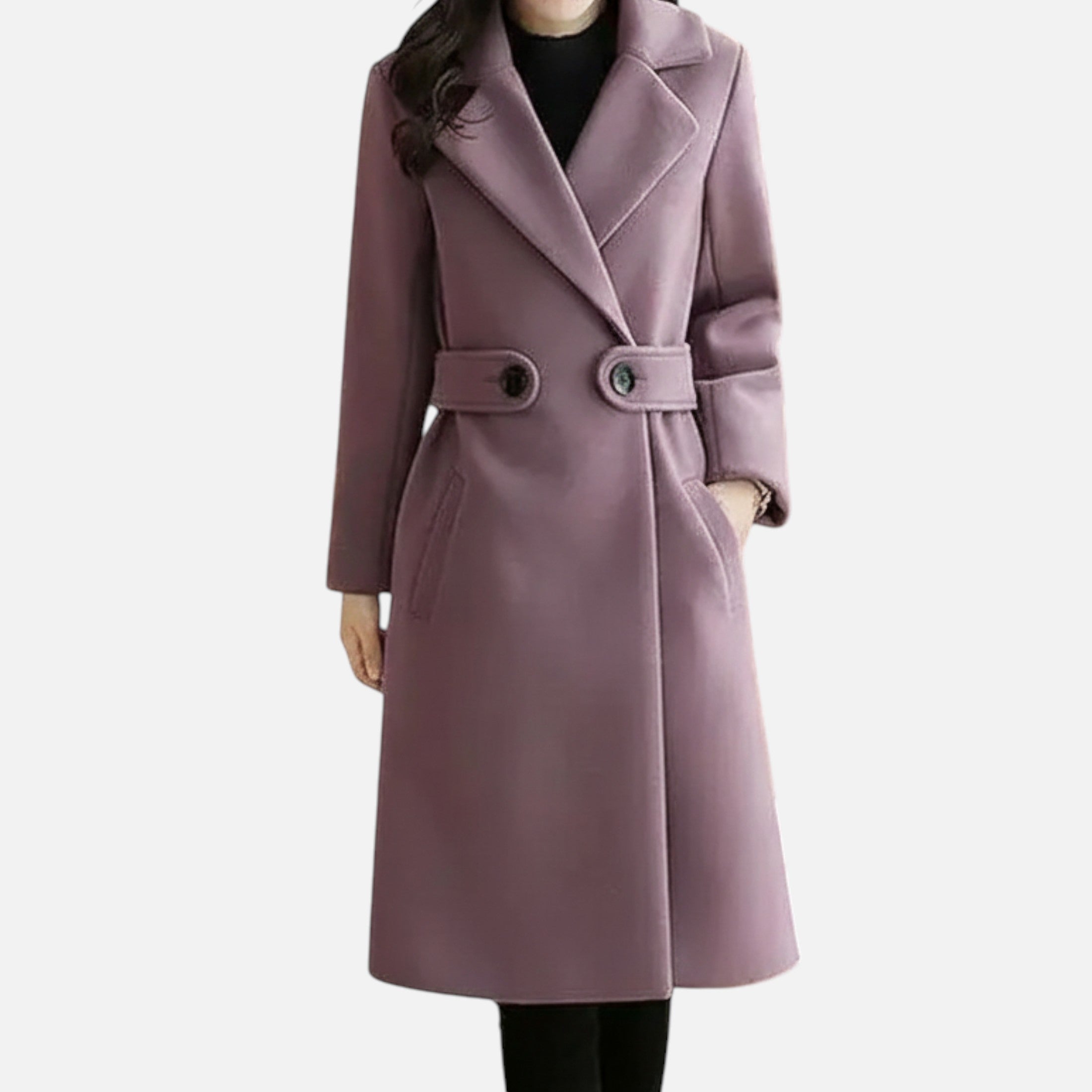Darvelle | Women's Winter Wool Coat with Slim Belt